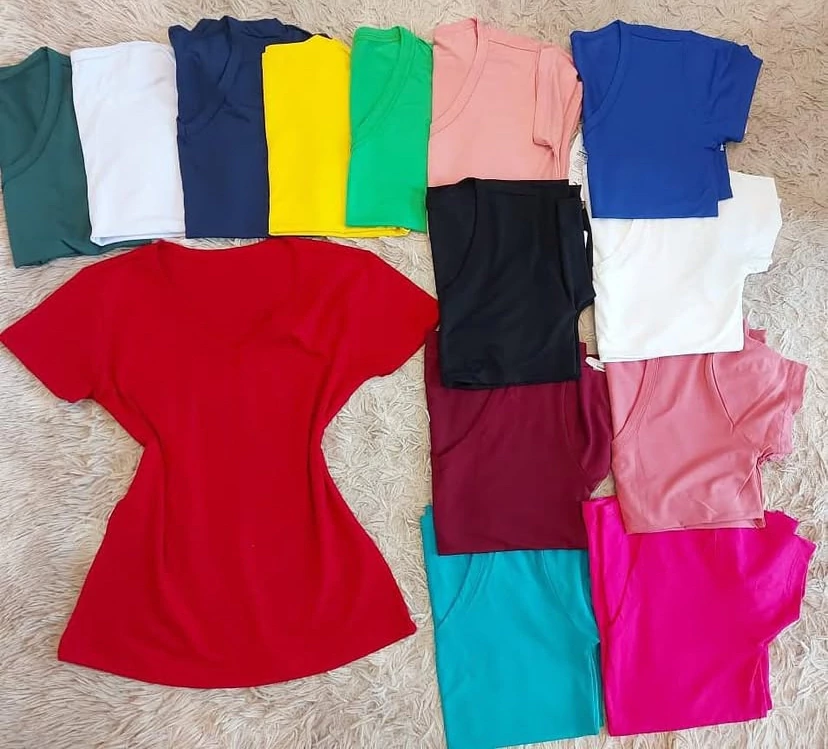 001 Blusa t-shirt baby look manga curta básica - Imagem 3