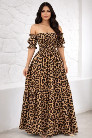 1090 Vestido longo ombro a ombro busto lastex