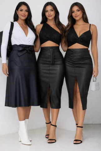 1206 Saia ester midi fenda frontal courino