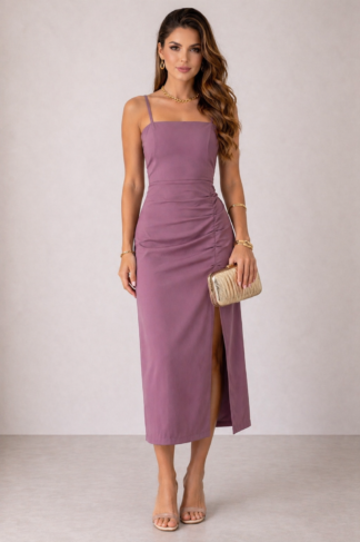 1768 Vestido Ali regata midi fenda linhão