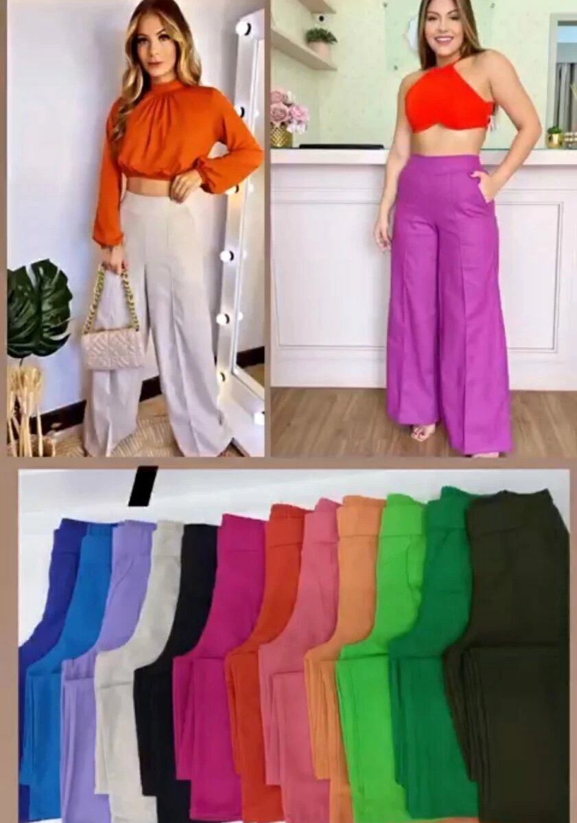 1765 Calça wide leg pantalona linhão - Imagem 5