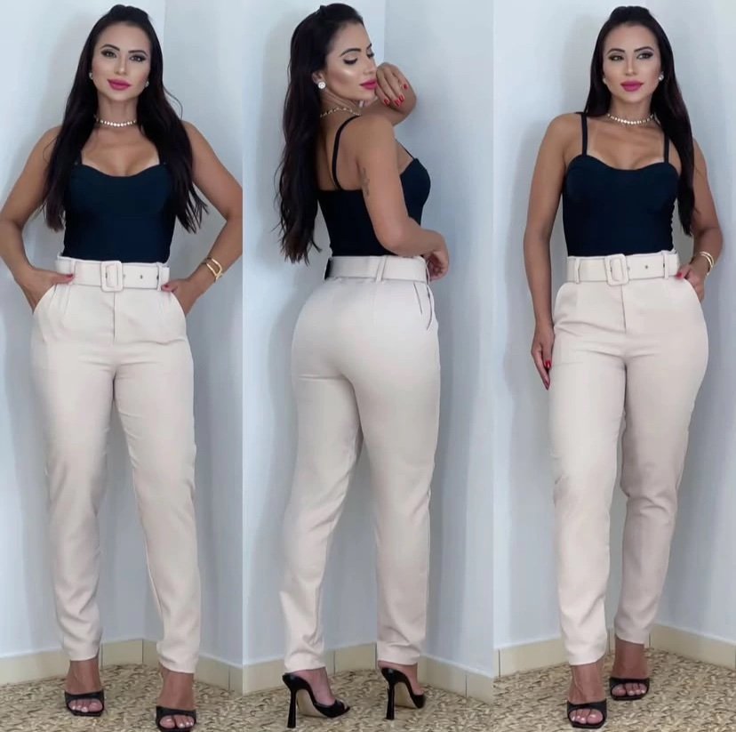 577 Calça skinny e pantalona cinto encapado alfaiataria - Imagem 4