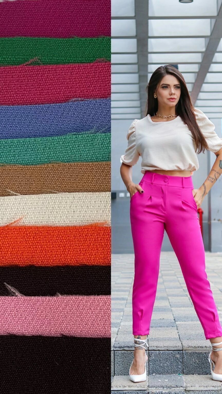 1614 Calça estilo Zara skinny cenoura pinça na barra alfaiataria - Imagem 5