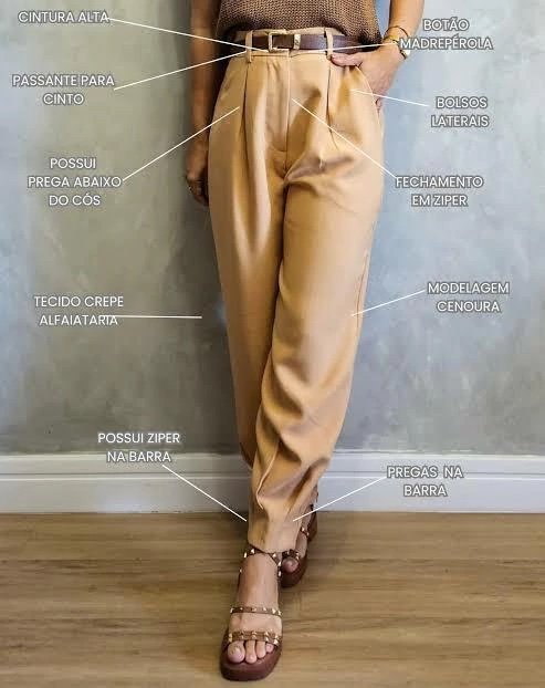 1732 Calça skinny cenoura estilo Zara com ziper na barra alfaiataria - Imagem 3