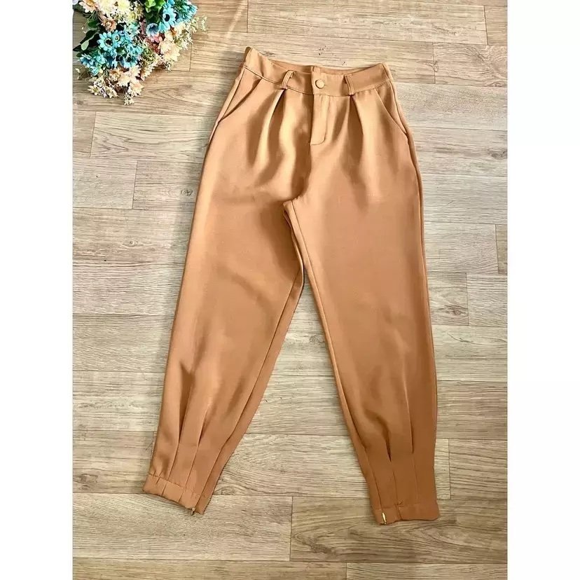 1732 Calça skinny cenoura estilo Zara com ziper na barra alfaiataria - Imagem 10