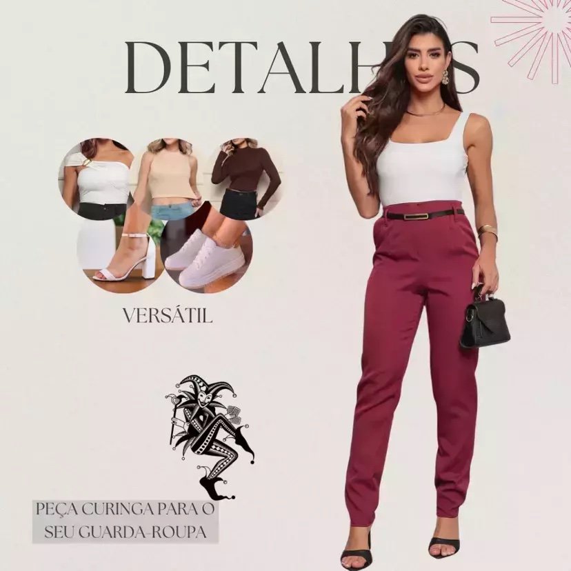 2114 Calça estilo Zara skinny e wide leg pantalona zíper - Imagem 5