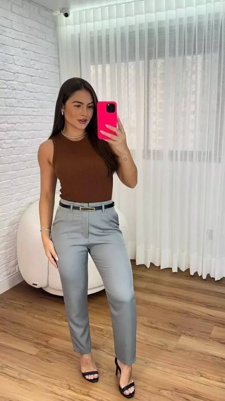 2114 Calça estilo Zara skinny e wide leg pantalona zíper - Imagem 11