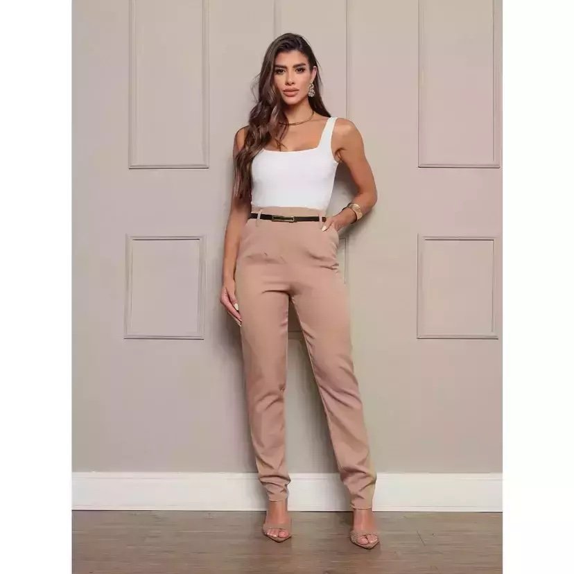 2114 Calça estilo Zara skinny e wide leg pantalona zíper - Imagem 19