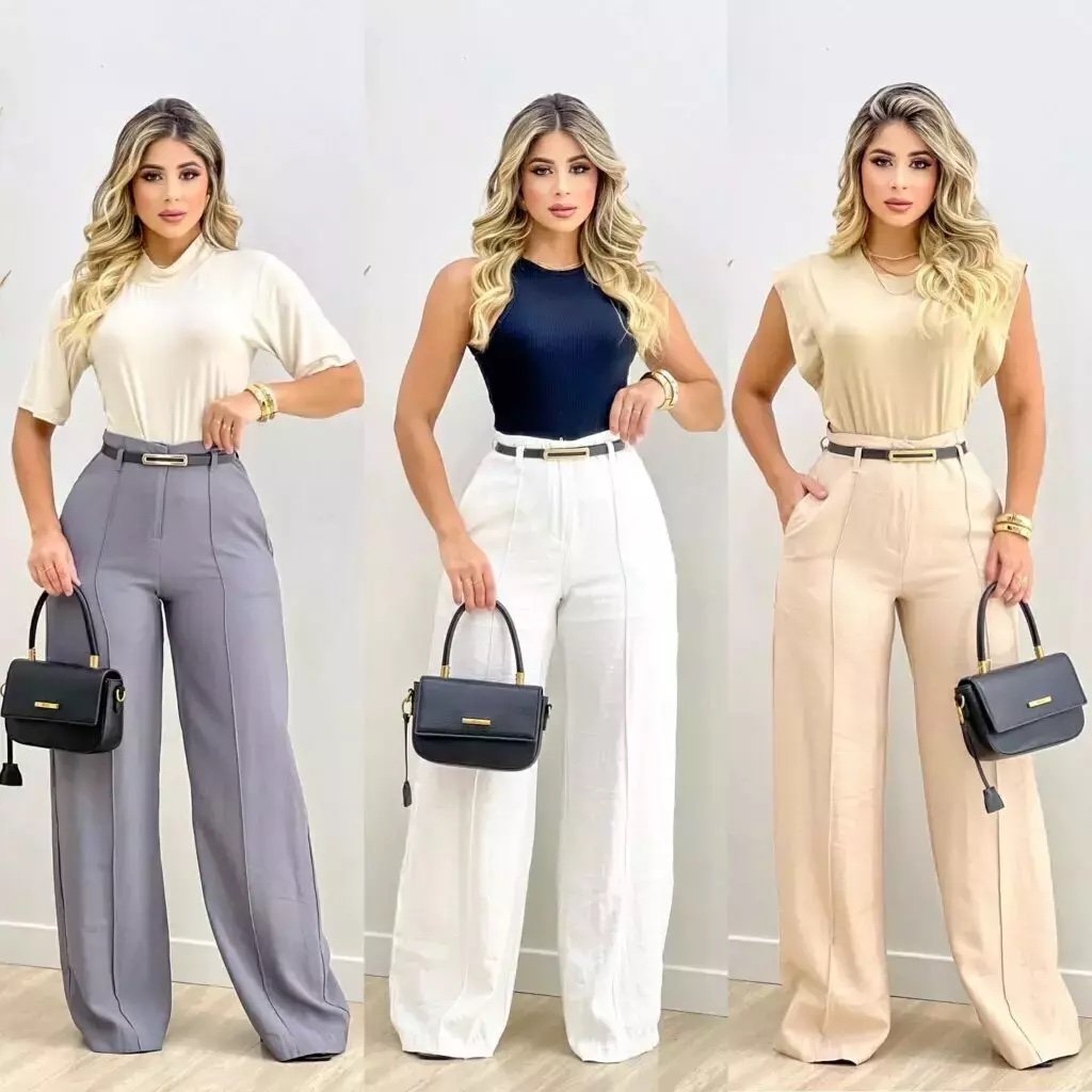 2114 Calça estilo Zara skinny e wide leg pantalona zíper - Imagem 22