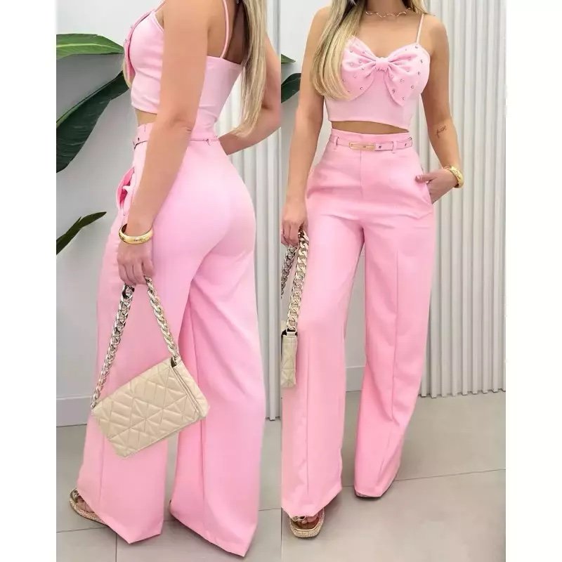2452 Calça estilo Zara skinny e wide leg pantalona cinto encapado - Imagem 10