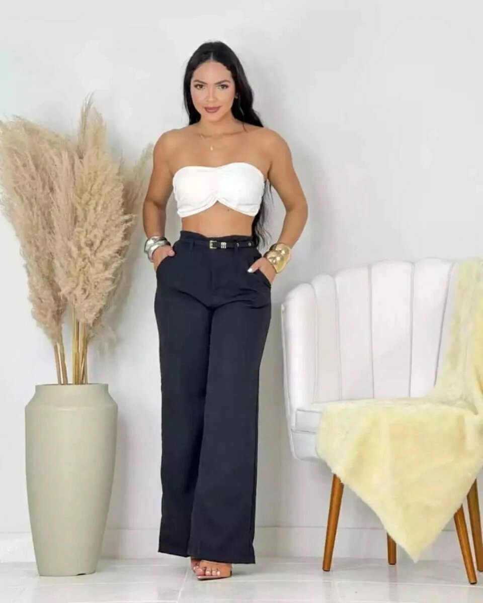 2452 Calça estilo Zara skinny e wide leg pantalona cinto encapado - Imagem 20