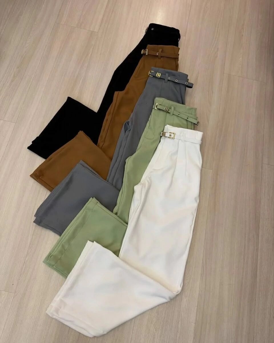 2452 Calça estilo Zara skinny e wide leg pantalona cinto encapado - Imagem 32