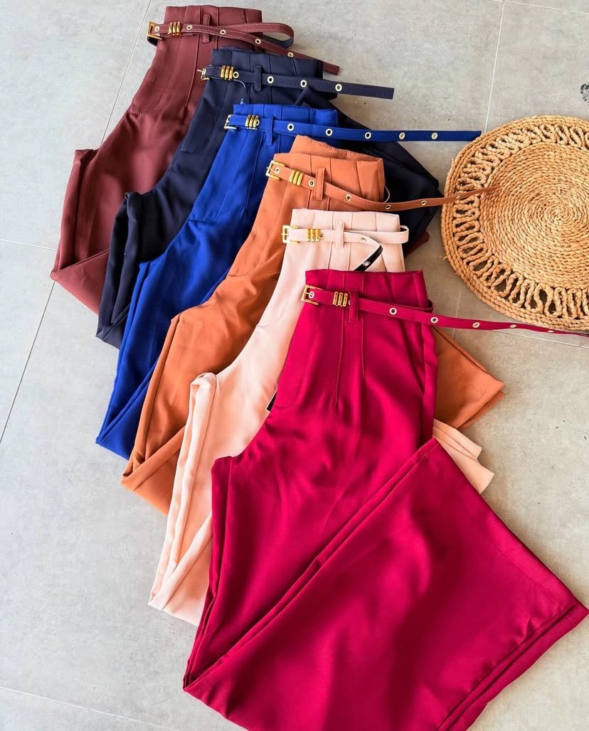 2452 Calça estilo Zara skinny e wide leg pantalona cinto encapado - Imagem 35