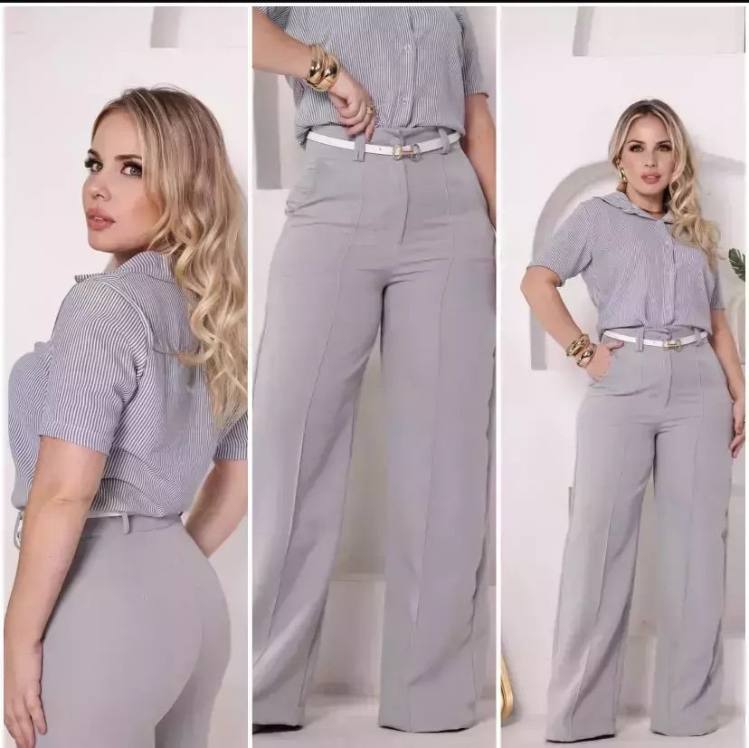 1962 Calça estilo Zara skinny e wide leg pantalona botão - Imagem 11