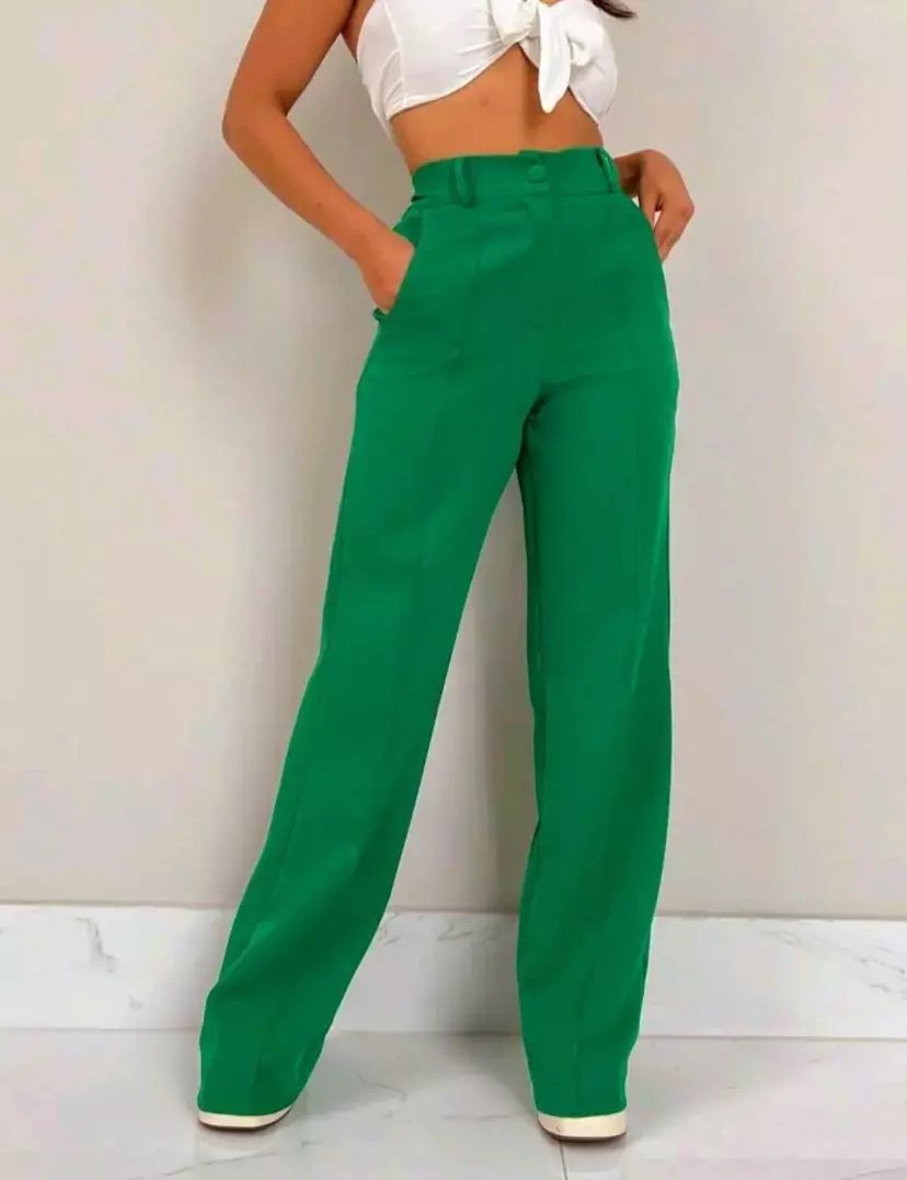 1962 Calça estilo Zara skinny e wide leg pantalona botão - Imagem 14