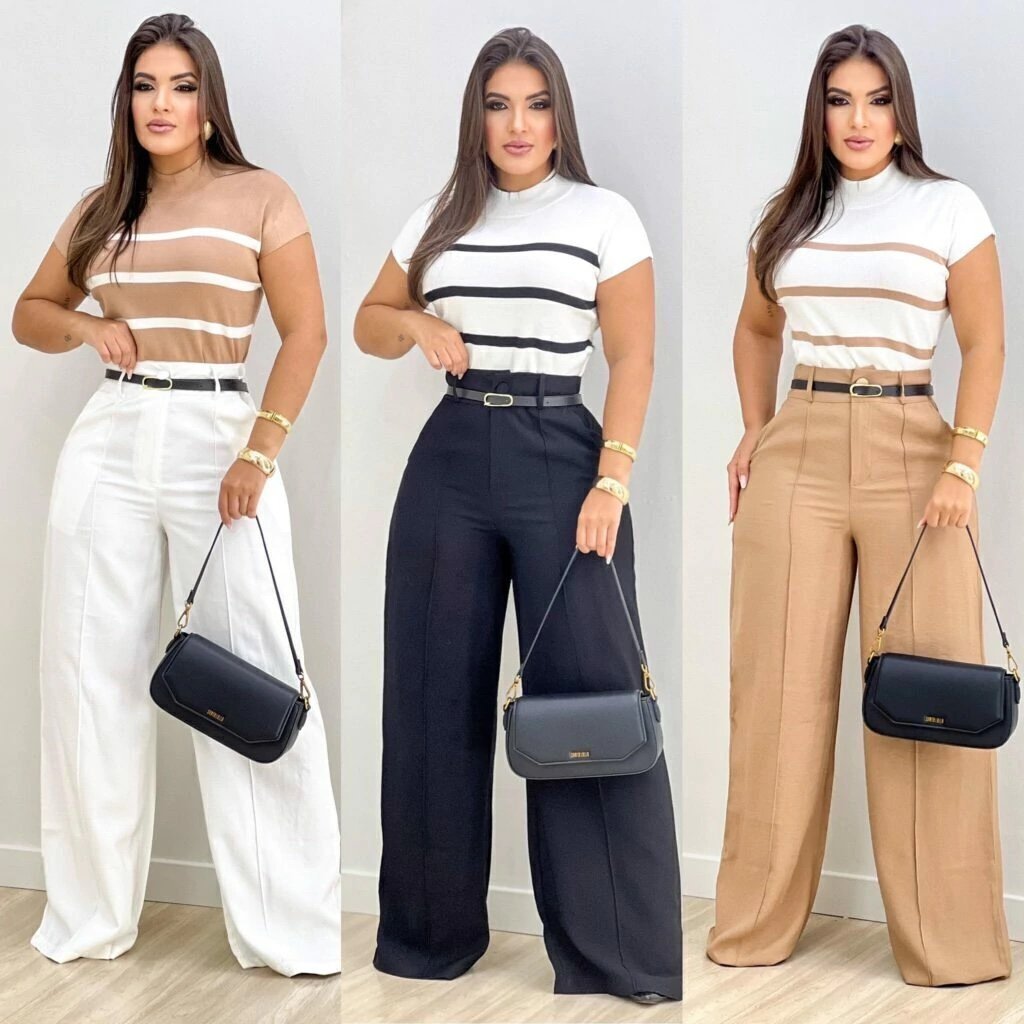 1962 Calça estilo Zara skinny e wide leg pantalona botão - Imagem 30