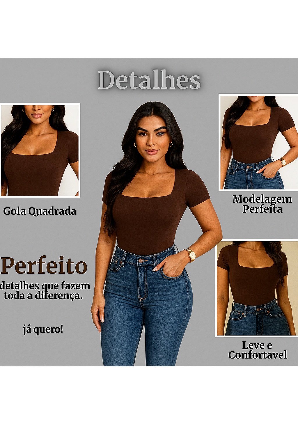 2236 Body estilo Zara manga curta - Imagem 2