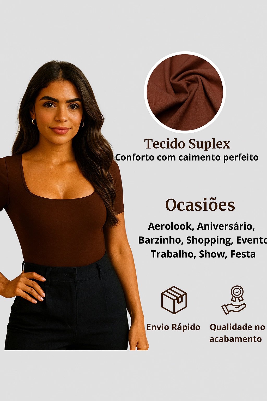 2236 Body estilo Zara manga curta - Imagem 3