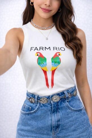 2180 Blusa regata cavada estilo Farm Rio