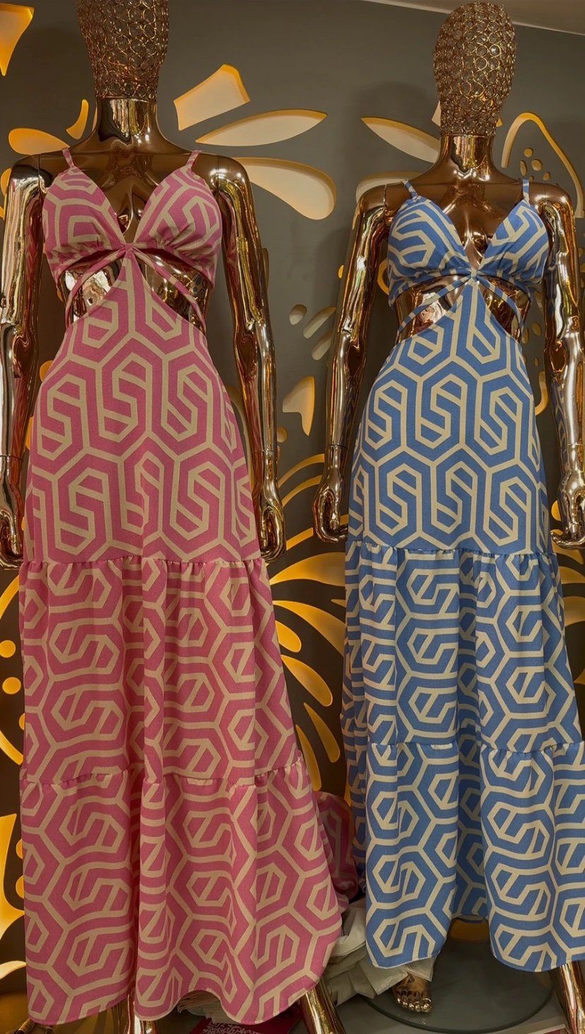 1778 Vestido Leo longo tiras com amarração nas costas - Imagem 9