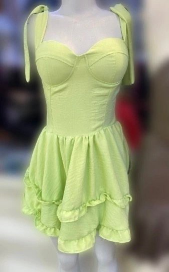 2802 Vestido Fran Barbie curto regata decote retro e rodado babado alfaiataria - Imagem 9
