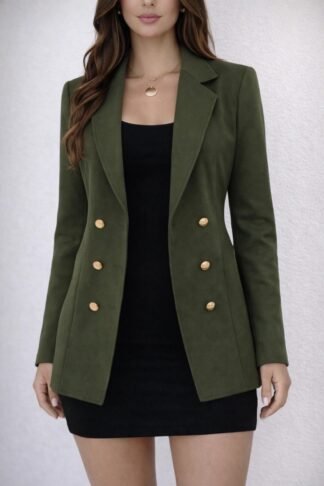 2527 Max blazer alongado botão dourado