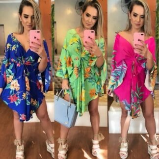 350 Vestido bata manga 3/4 borboleta