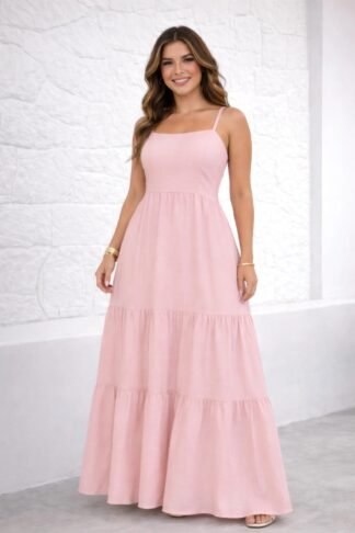 2763 Vestido Angel longo regata alça fina 3 marias