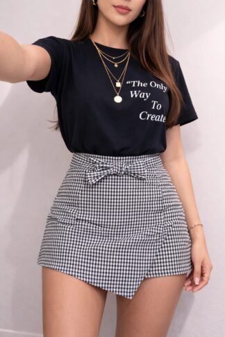 2386 Shorts saia Prima cinto embutido