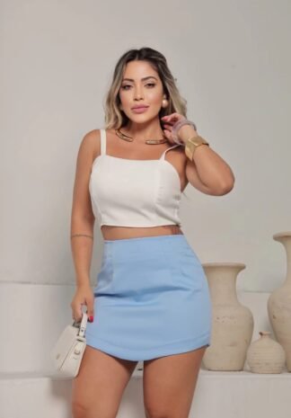 1461 Saia curta estilo zara bico redondo alfaiataria