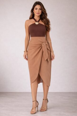2960 Saia Cris midi estilo envelope laço linhão