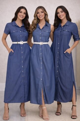 1859 Max vestido Paris estilo chemise botão