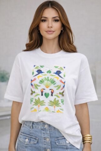 2173 Max T-shirt oversized estampa Tropical Farm Brasil