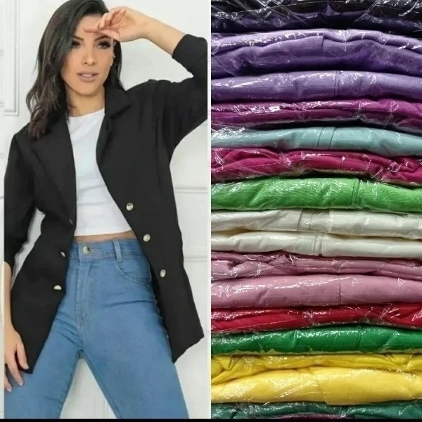 1541 Max blazer Beli botão dourado alfaiataria - Imagem 5