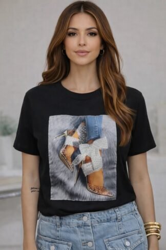 322 Blusa t-shirt manga curta estampa 3D