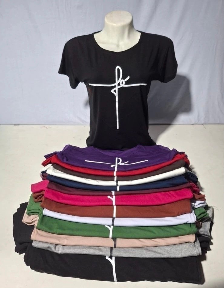 2773 Blusa t-shirt manga curta Fé - Imagem 2
