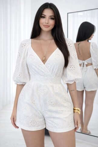 2972 Macaquinho Isa Manga 3/4 bordado