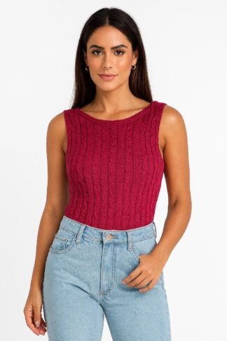 2391 Blusa regata Paula gola careca trançada