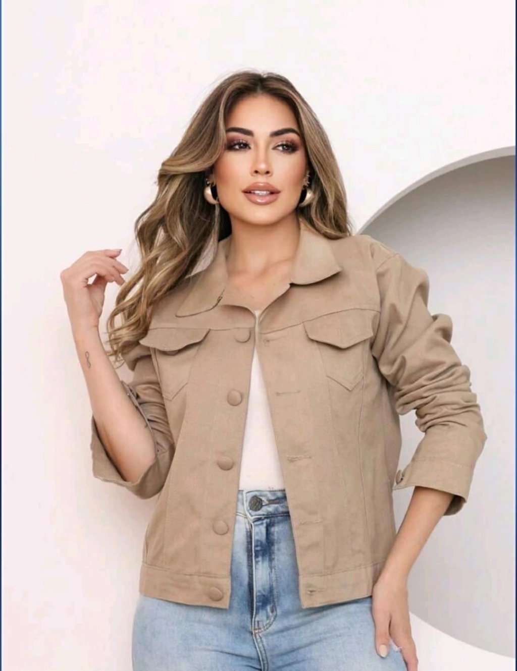 1953 Jaqueta jeans botão encapado - Imagem 2