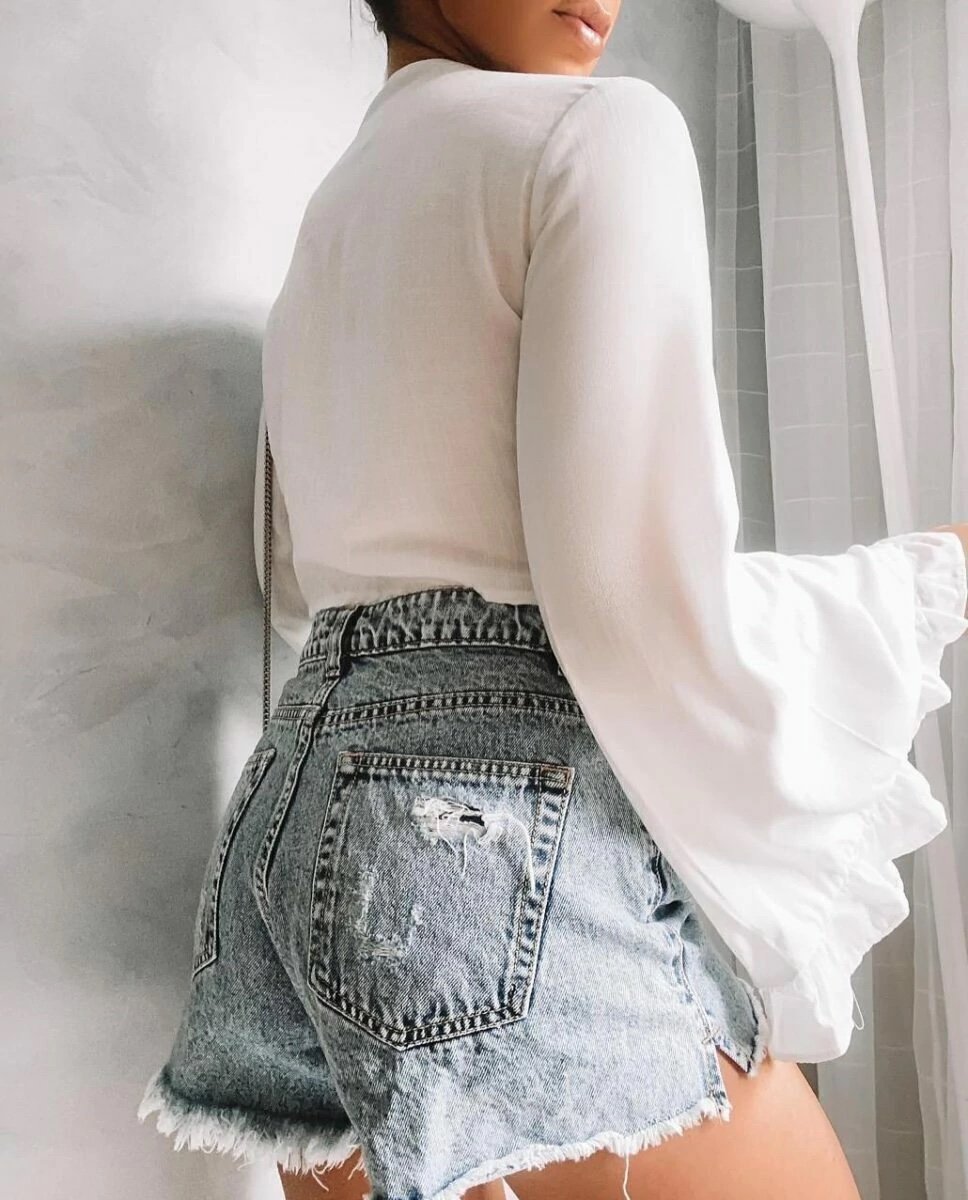 217 Cropped várias formas manga longa flarê - Imagem 3