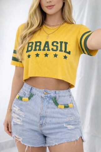 2194 Cropped manga curta oversized Brasil