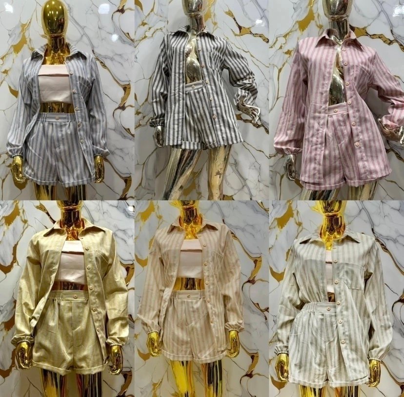 2859 Conjunto Eveli camisa manga curta e shorts elástico linhão - Imagem 6