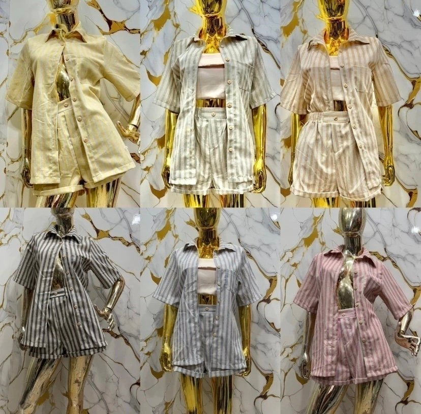 2859 Conjunto Eveli camisa manga curta e shorts elástico linhão - Imagem 7