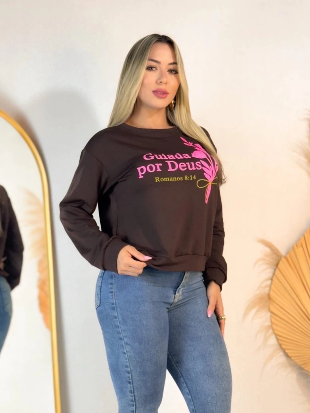 2209 Blusa Vidal manga longa estampada moletom - Imagem 2