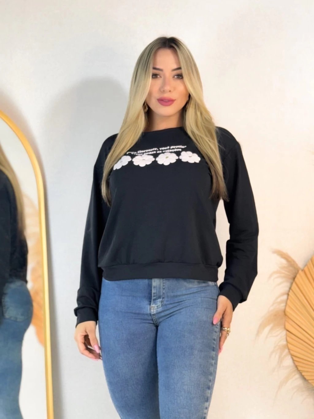 2209 Blusa Vidal manga longa estampada moletom - Imagem 4