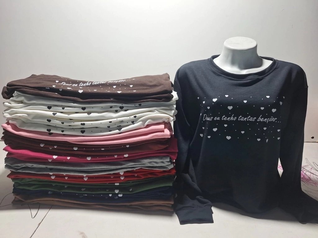 2209 Blusa Vidal manga longa estampada moletom - Imagem 13