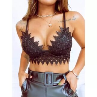 734 Cropped alça fina renda gripir