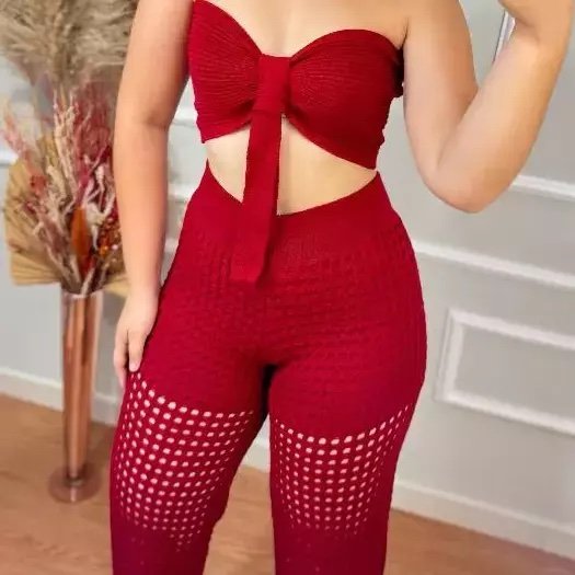 2677 Conjunto Japa 3 peças cropped shorts e calça tricô - Imagem 11