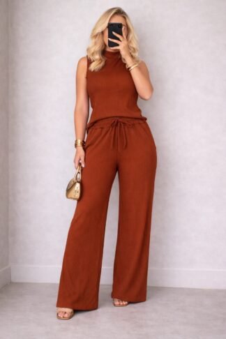 2592 Conjunto Luz Gabriel blusa regata gola alta e calça pantalona