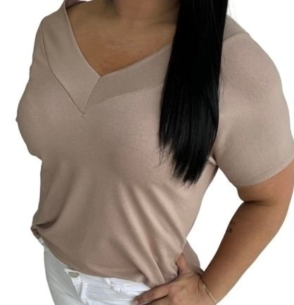 686 Blusa marea decote V ombro manga curta - Imagem 2